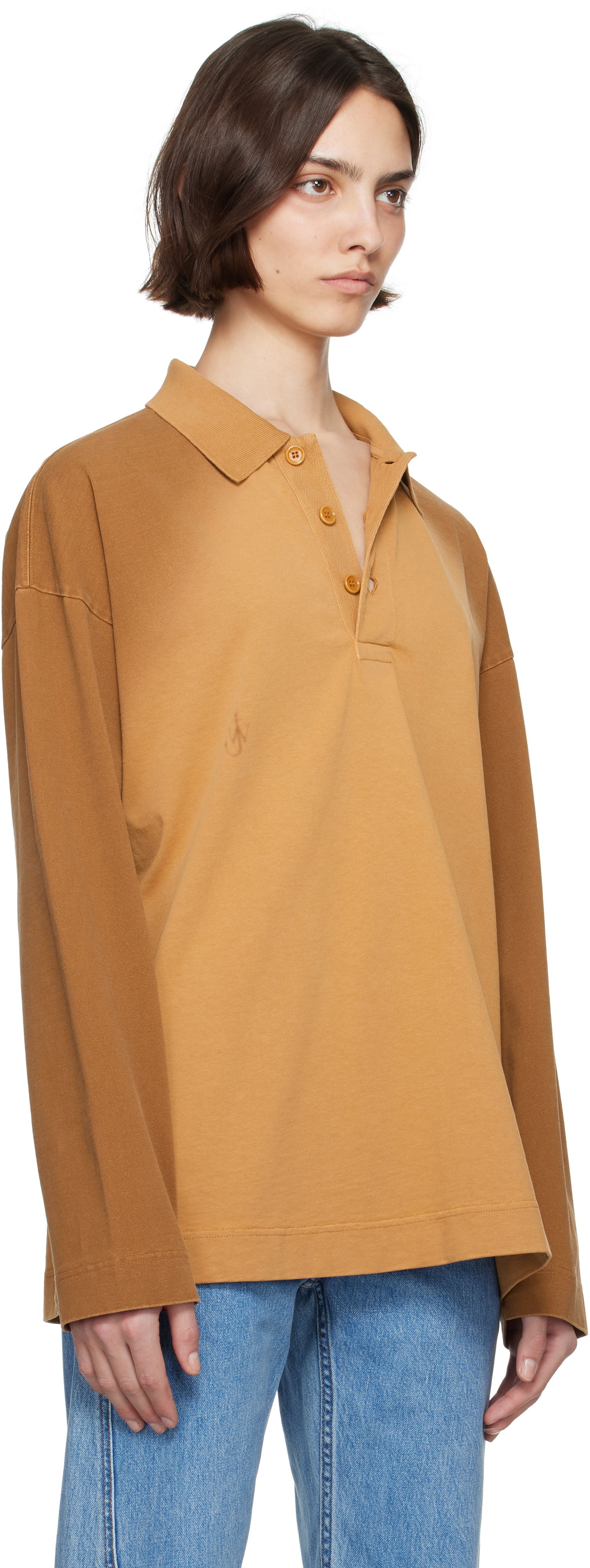 Sweater JW Anderson JW Anderson Long Sleeve Rugby Polo Brun | JO0268-PG1755, 1