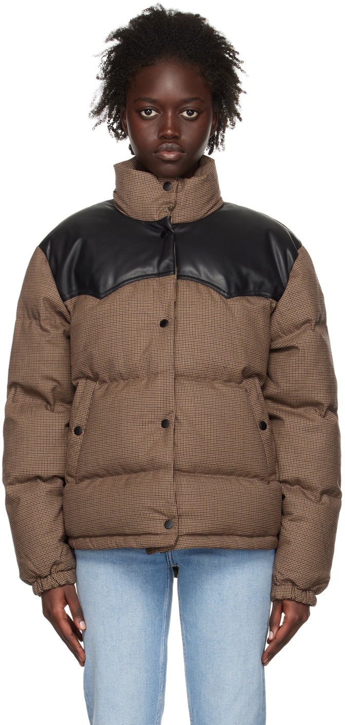 Pufferjacka rag & bone Rag & Bone Cal Houndstooth Down Jacket Brun | WAW22F2031FA31