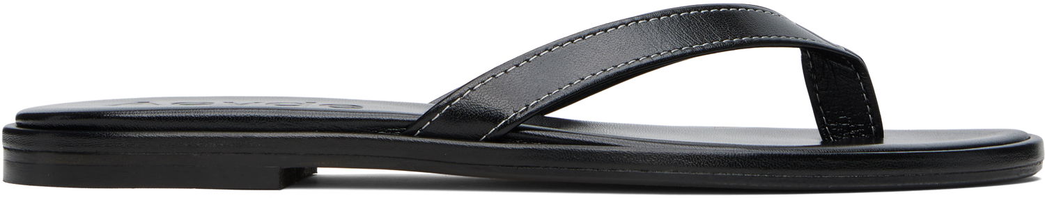 Kläder Aeyde Aeyde Melody Leather Toe-Post Flip-Flops Svart | A11-FS-FDMR08FL191-SS25-800-007, 0