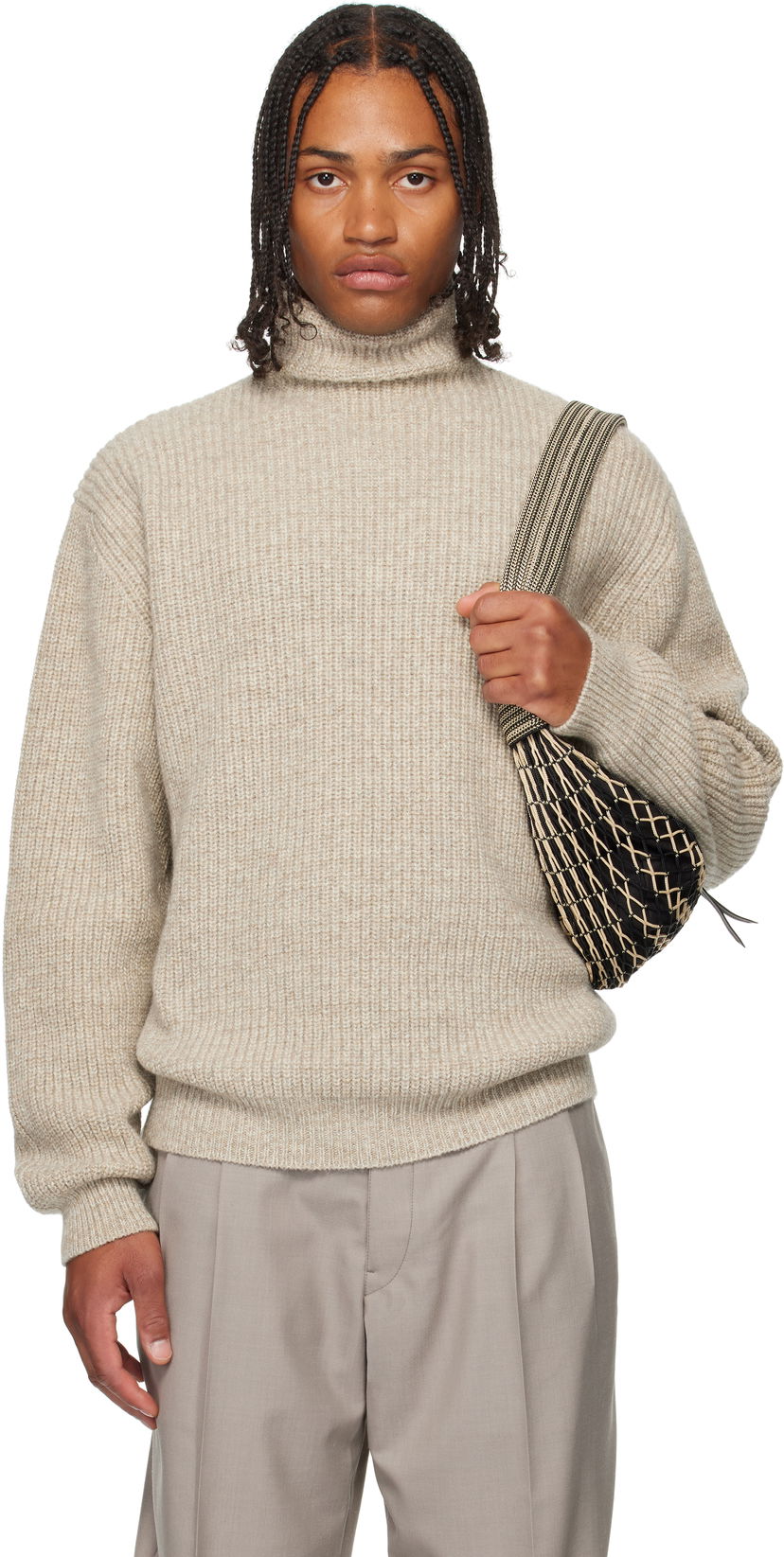 Sweater LEMAIRE LEMAIRE High Neck Sweater Beige | TO1427 LK1029