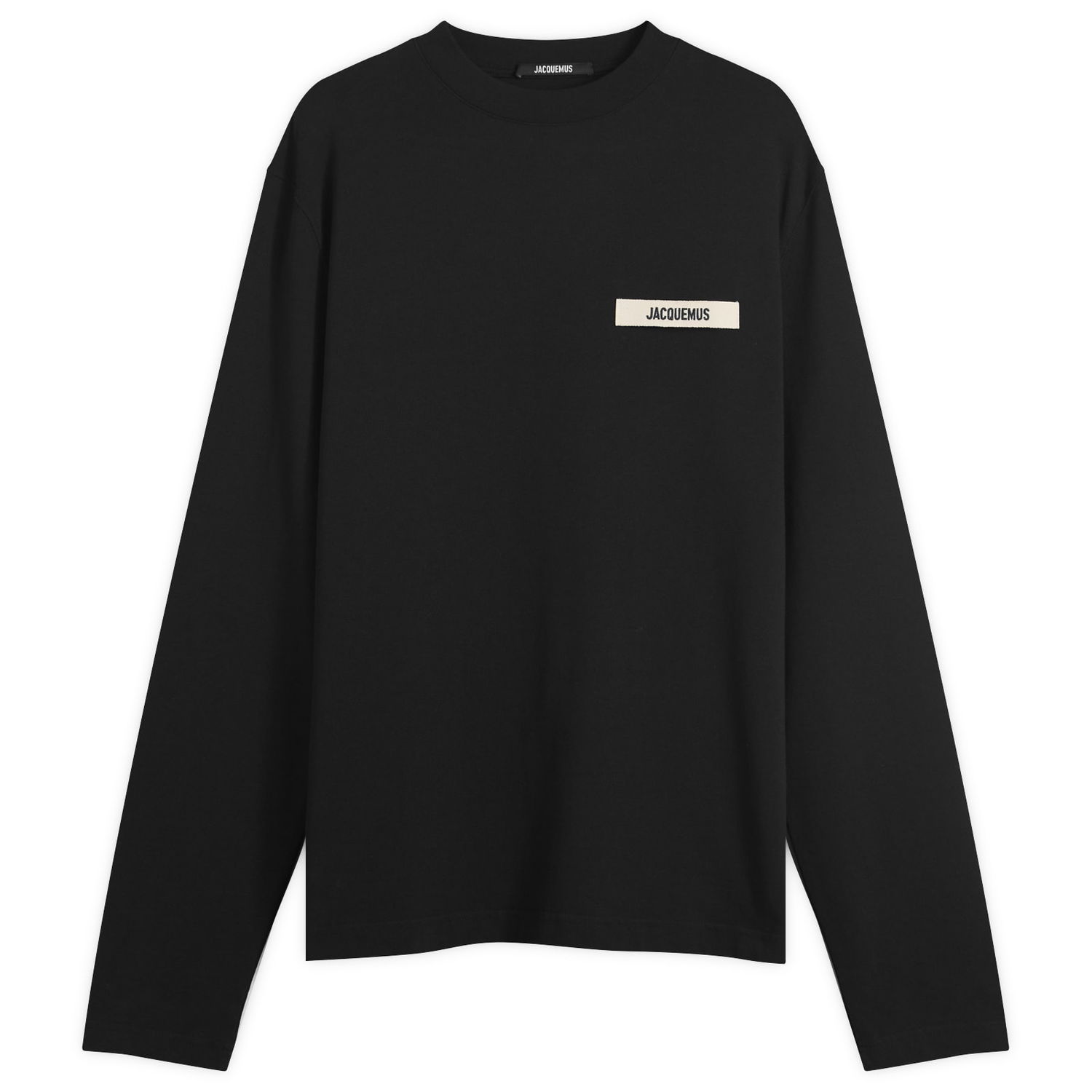 T-shirt Jacquemus Jacquemus Grosgrain Logo Long Sleeve T-Shirt, Size Large Svart | 25HTSM00570AJ00226-990, 1
