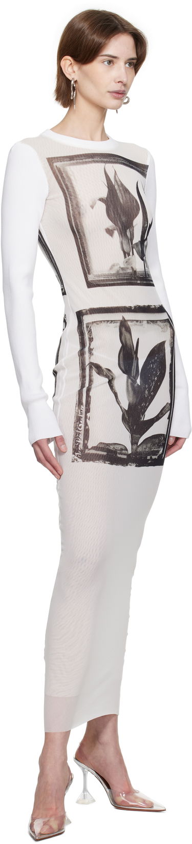 Klä Jean Paul Gaultier Jean Paul Gaultier Flowers Cadres Maxi Dress Vit | 25/33-F-RO359-T579-010200, 3