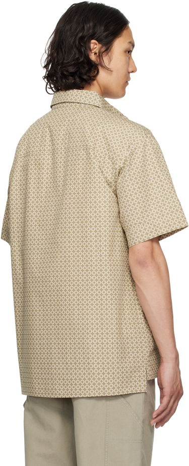 Skjorta A.P.C. A.P.C. Ross Geometric-Print Short-Sleeve Shirt Beige | COHFY-H12541, 2