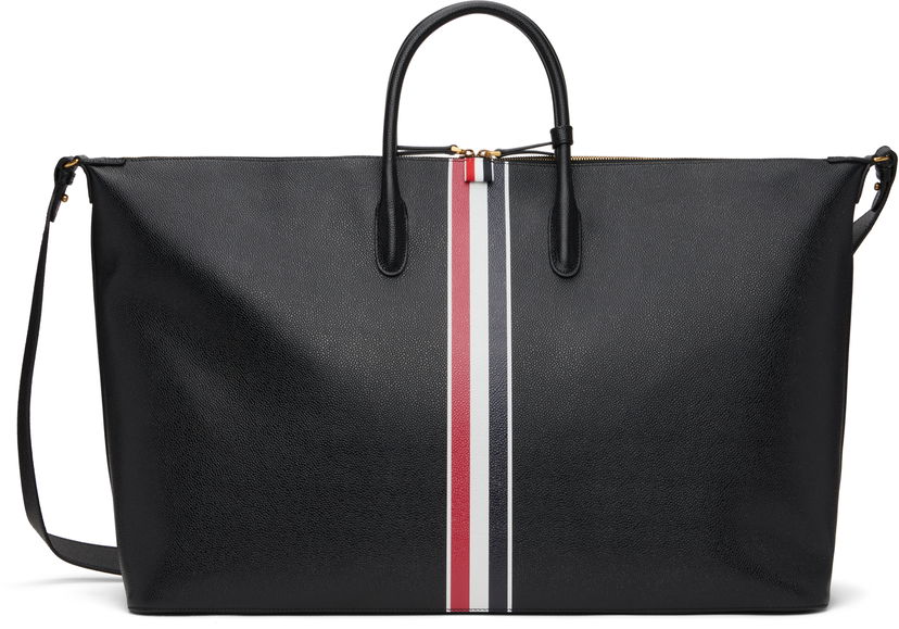 Resväska Thom Browne Thom Browne Pebble Grain Duffle Bag Svart | UAG217A-00198