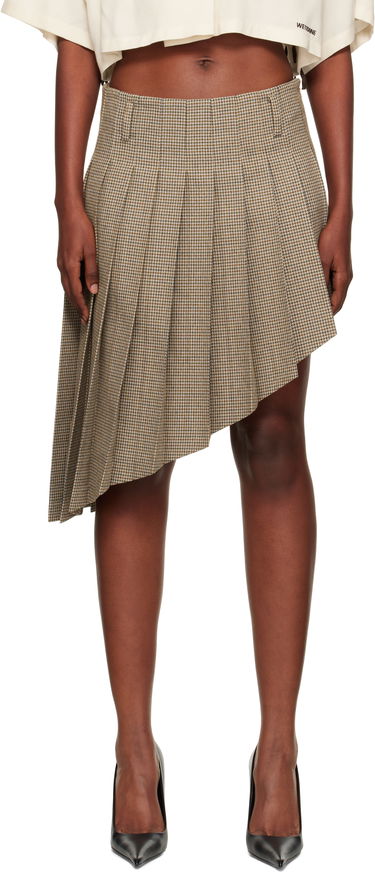 Kjol We11done We11done Asymmetric Checked Midi Skirt Brun | WD-SK2-25-276-W-BG, 0