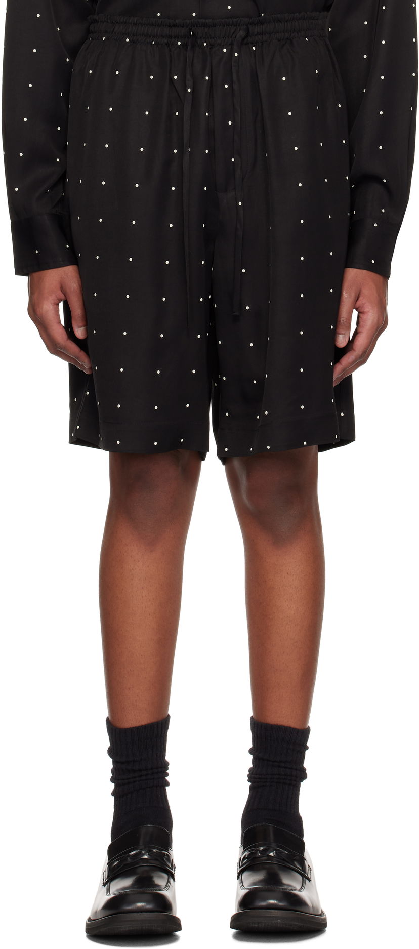 Shorts Róhe Dotted Elasticated Shorts Svart | 314-32-033