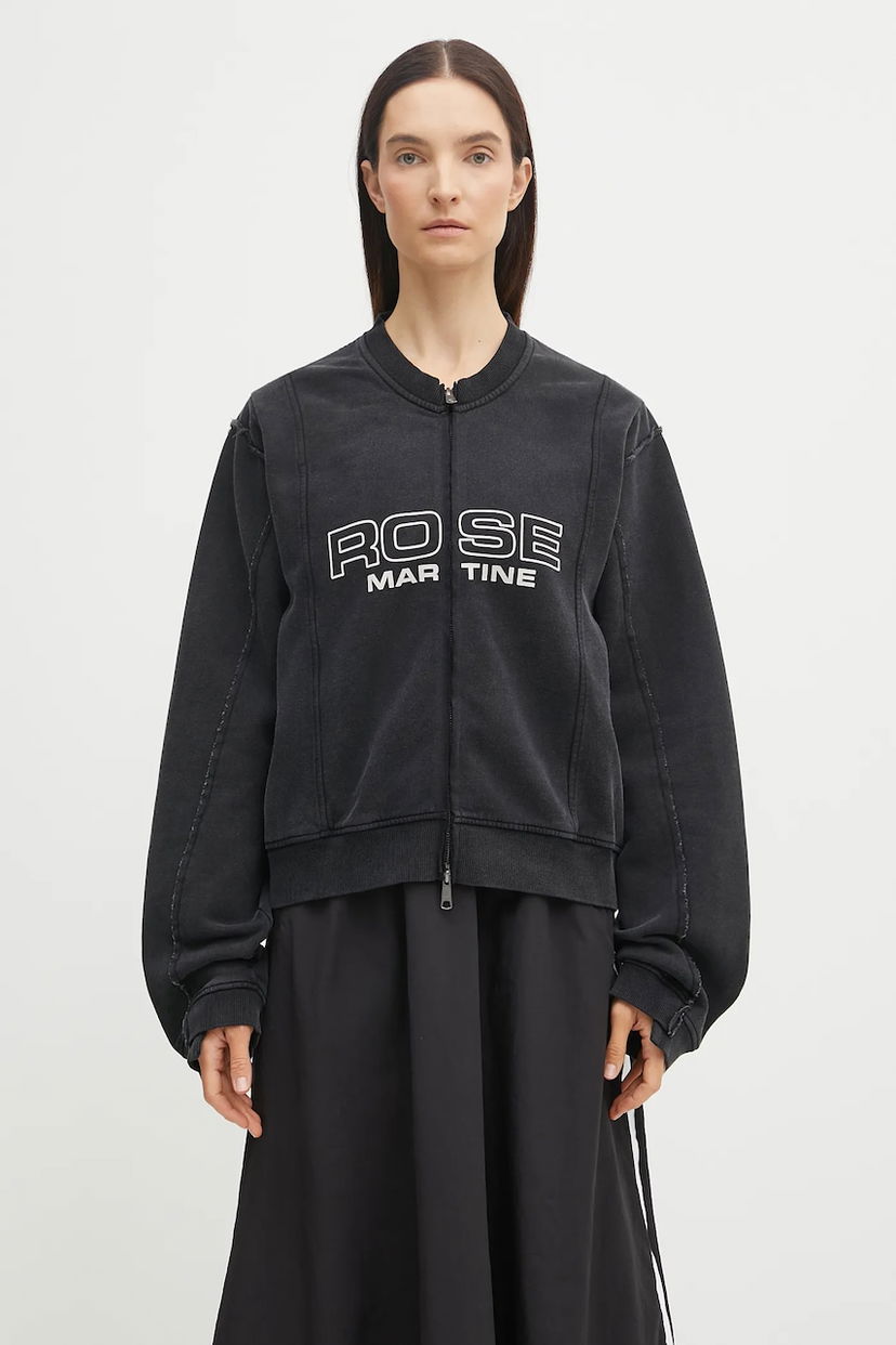 Sweatshirt Martine Rose Martine Rose Shrunken Zip Up Crew Sweatshirt Svart | 670JS01002CW