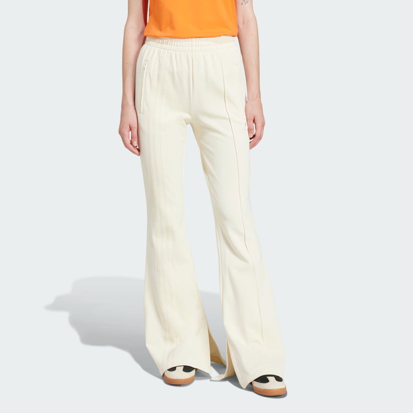 Träningsbyxor adidas Performance Firebird 3-Stripes Flared Track Pants Vit | JJ0936