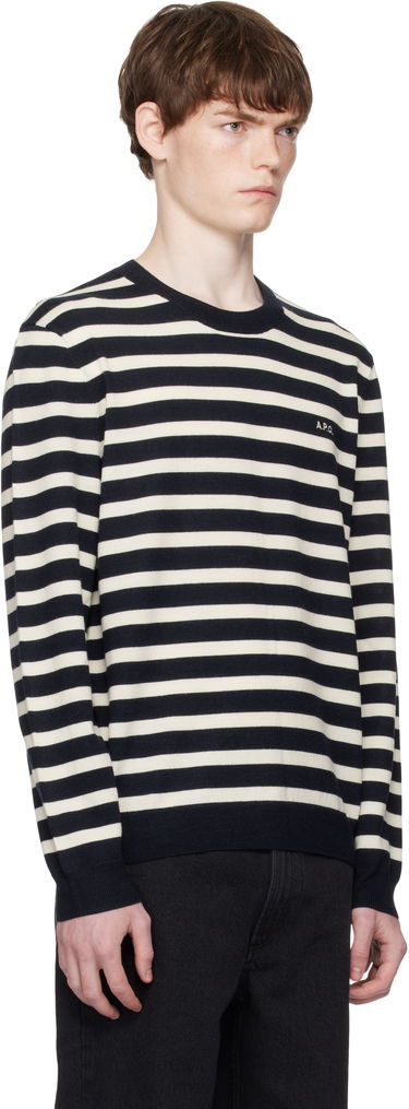 Sweater A.P.C. A.P.C. Matthias Striped Sweater Mörkblå | WVBEC-H23431, 1