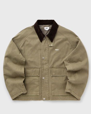 Jacka OBEY Caden Corduroy Collar Work Jacket Grön | 121800596-MMD, 0