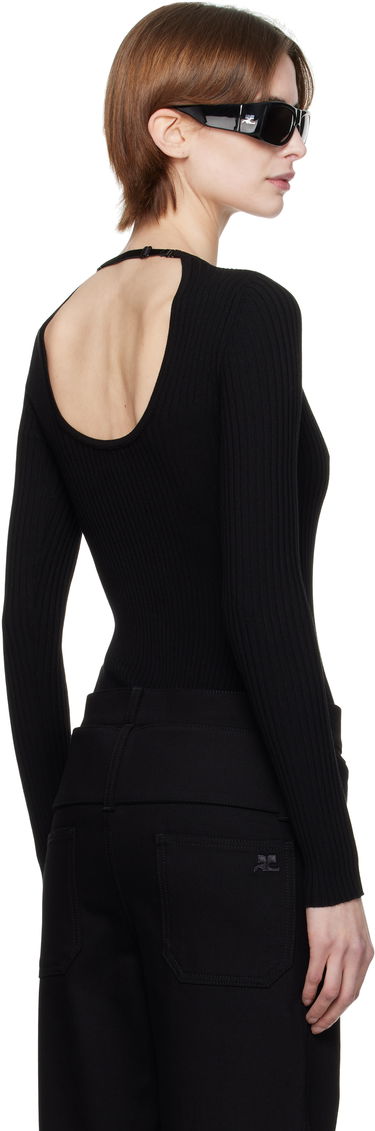 Sweater Courrèges Courrèges Knitted Ribbed Sweater Svart | 125MPU105FI0001, 2