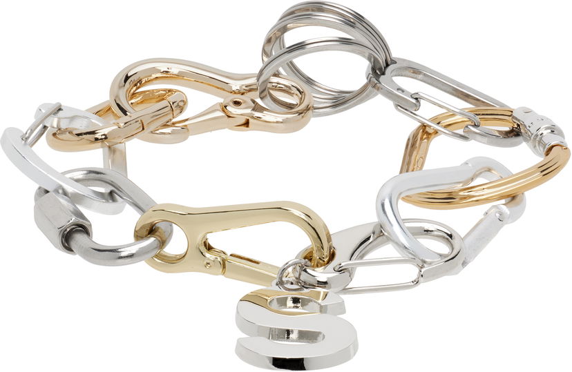 Armband sacai Sacai Carabiner Chain Bracelet with S Charm Metallisk | 25-01053S