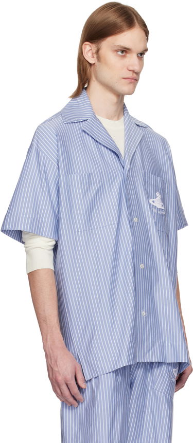 Skjorta Vivienne Westwood Vivienne Westwood Striped Camp Shirt Blå | 2401003H-J009D-, 1