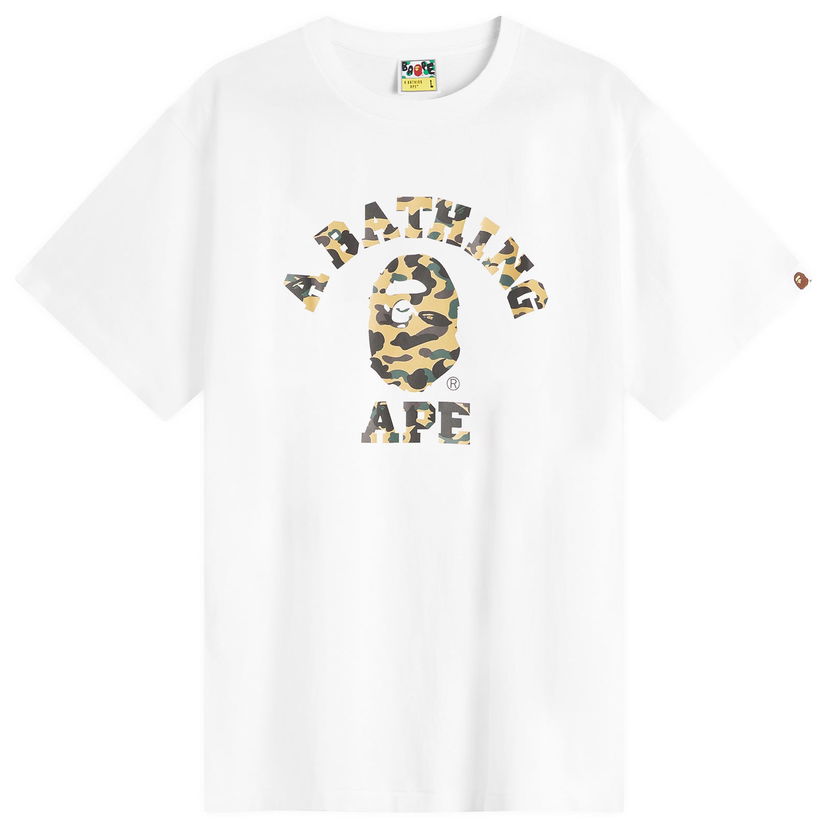T-shirt BAPE 1St Camo College Tee, Size Medium Vit | 001TEL301012M-WYL
