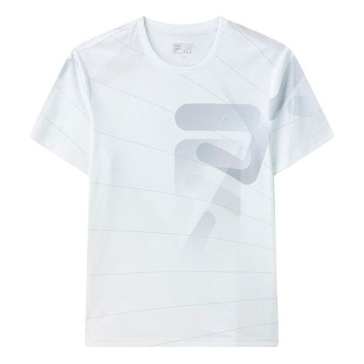 T-shirt FILA FILA Logo Pattern Casual T-Shirt Vit | F11M122114F-ZB