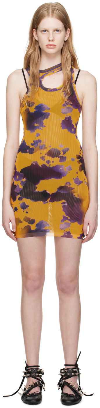 Klä Ottolinger Ottolinger Cutout Tie-Dye Mini Dress Gul | 100816