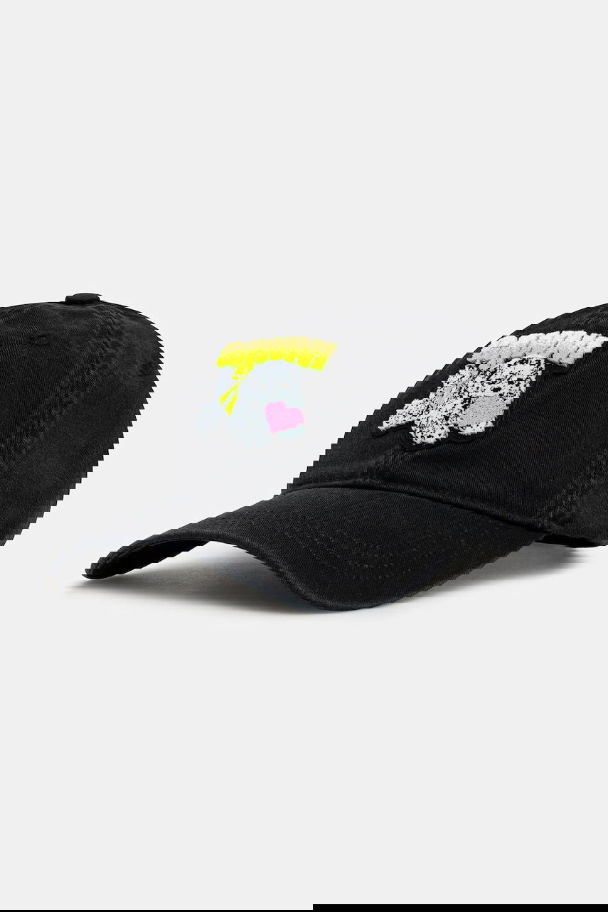 Keps GANNI Washed Cotton Canvas Puppy Baseball Cap Svart | A6941, 0