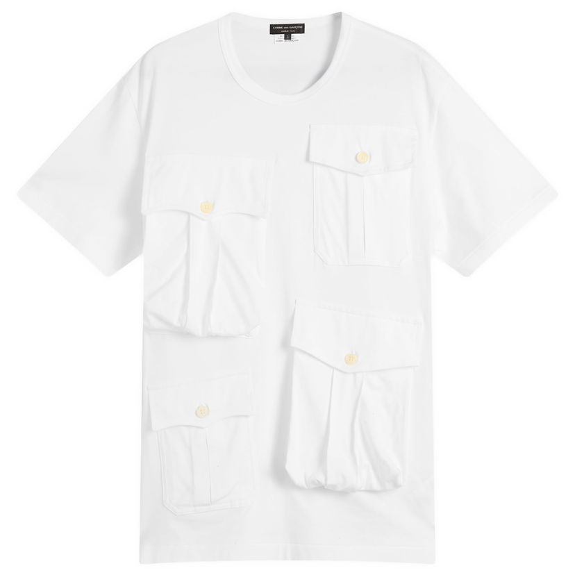 T-shirt Comme des Garçons Homme Plus Multi Pocket T-Shirt, Size Large Vit | PP-T005-W25-2