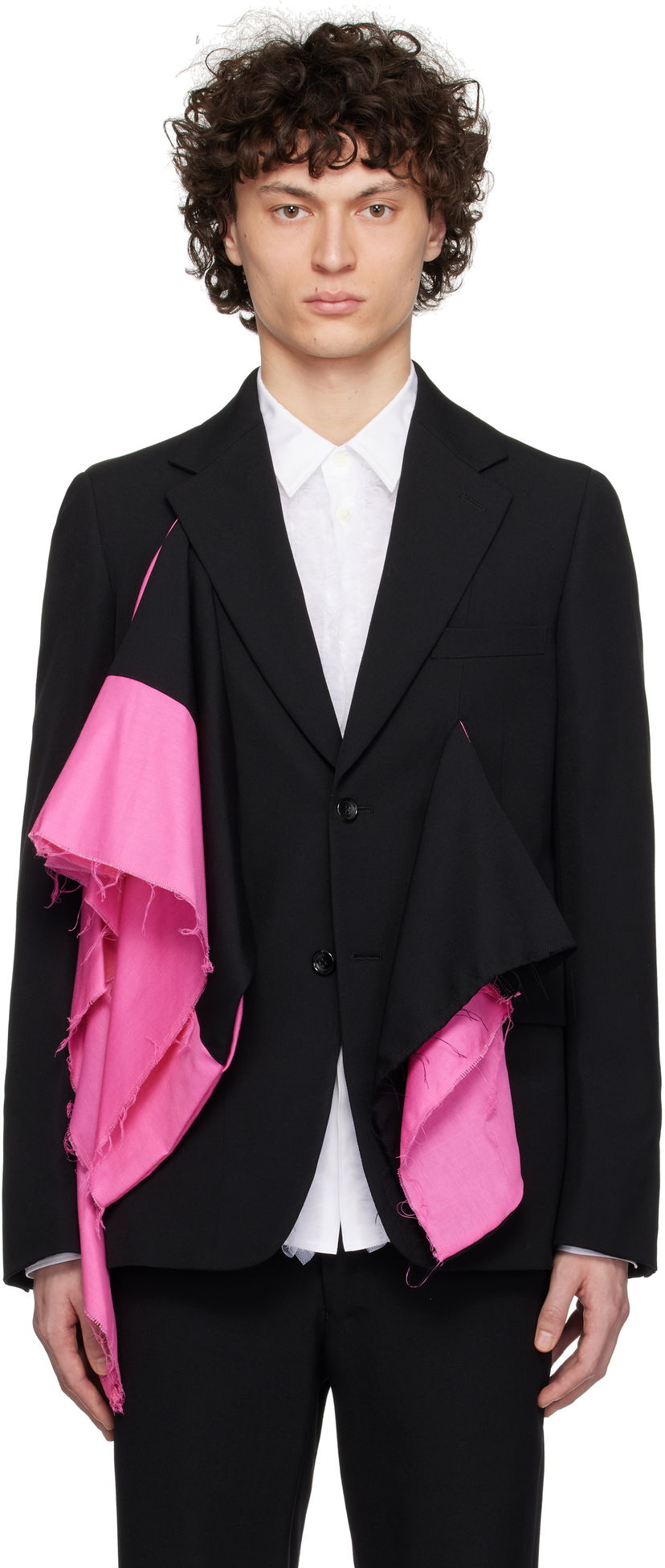Jacka Comme des Garçons Comme des Garçons Homme Plus Gabardine Blazer with Draped Detail Svart | PO-J054-051