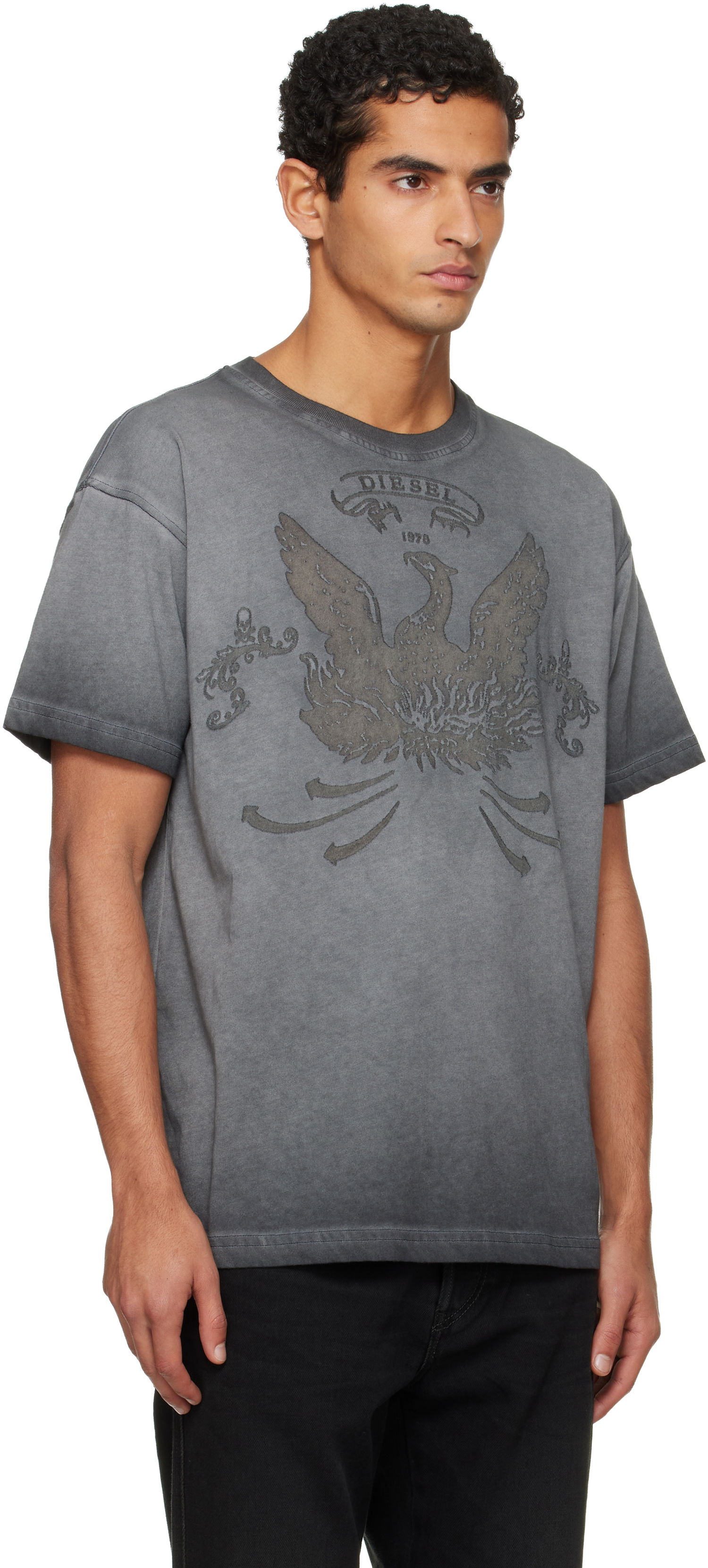 T-shirt Diesel Faded Crewneck T-shirt with Eagle Print Grå | A19373-0DLBW-93R, 1
