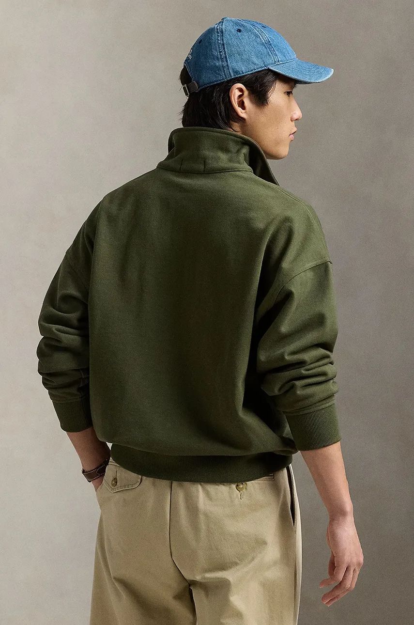 Sweatshirt Polo by Ralph Lauren Green Pullover with Quarter Zipper Grön | 710961138, 1