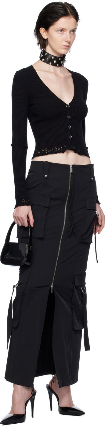 Kjol Blumarine Blumarine Cargo Maxi Skirt Svart | A344G010A, 3