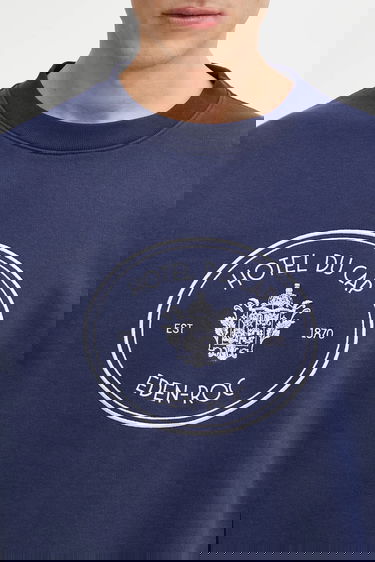 Sweatshirt Sporty & Rich Embroidered Eden Crest Sweatshirt Mörkblå | ST07160621BL106, 3