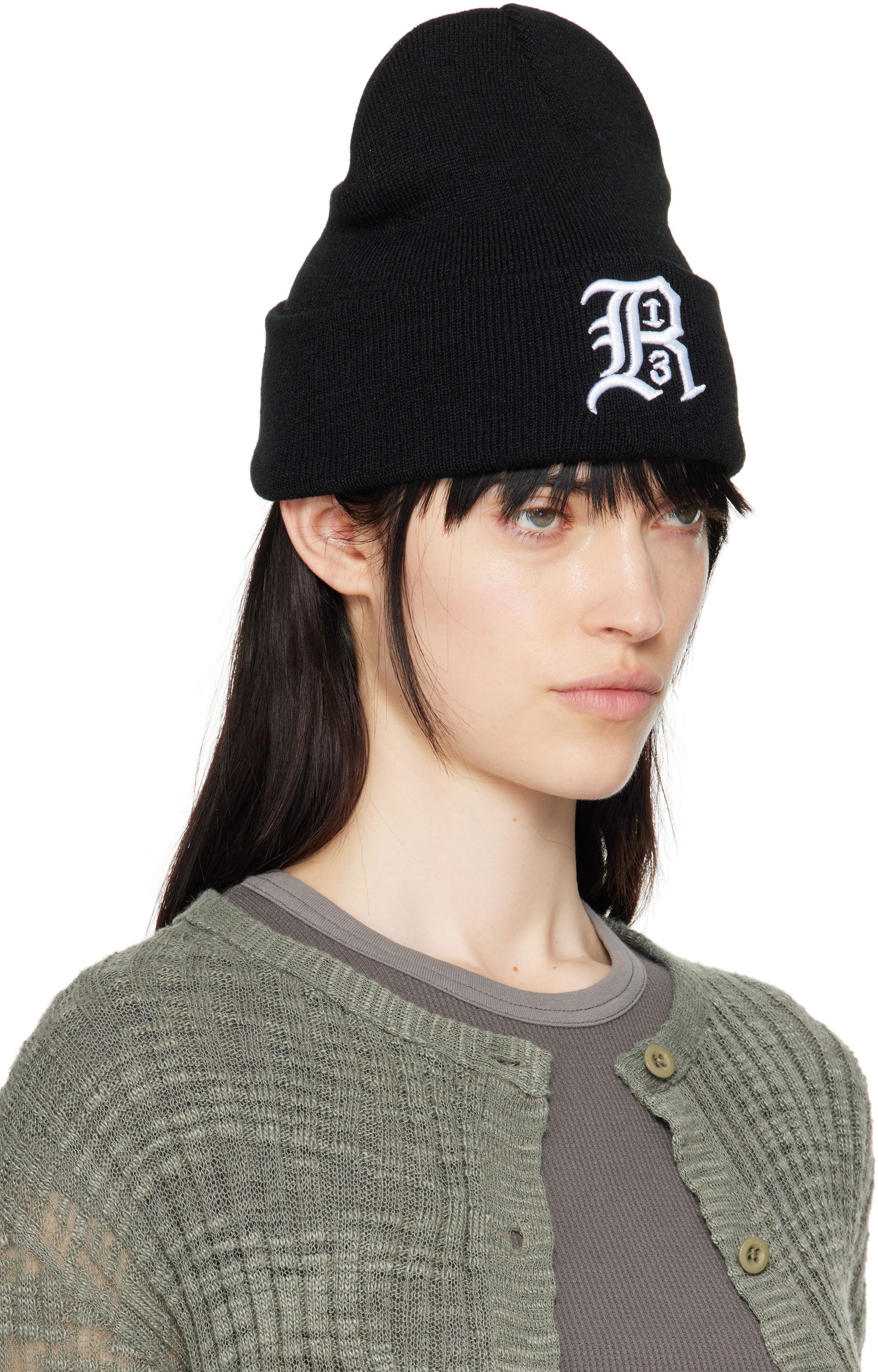Mössa R13 R13 Beanie with Logo Svart | R13A5002-01, 1