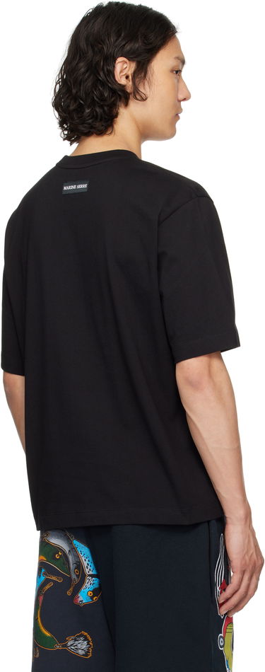 T-shirt Marine Serre Organic Cotton Plain T-Shirt Svart | MTT077A CJER0009, 2