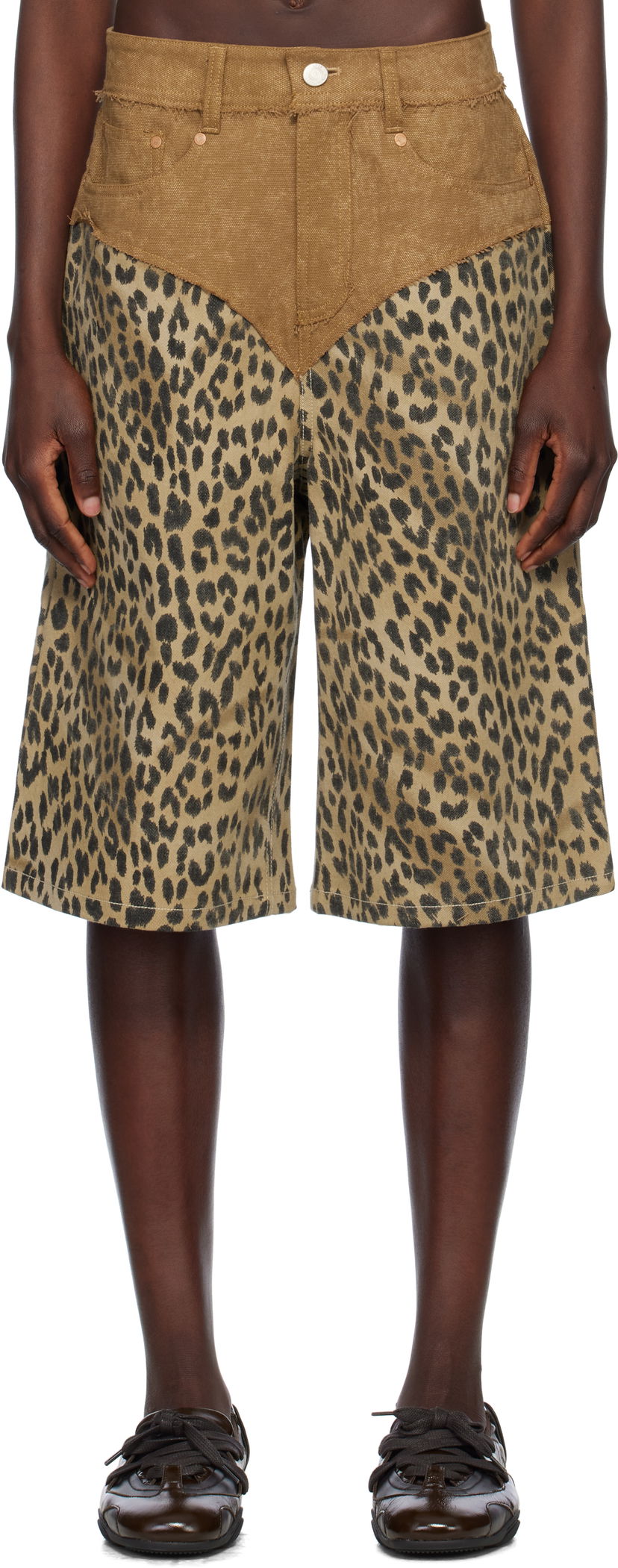 Shorts Andersson Bell Oxford Combo Leopard Shorts Beige | apa821w
