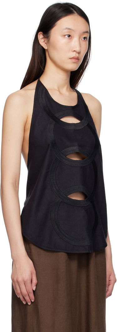 Linne Baserange Baserange Halter Neck Cutout Top Svart | TOCHA-WS-SU25, 1