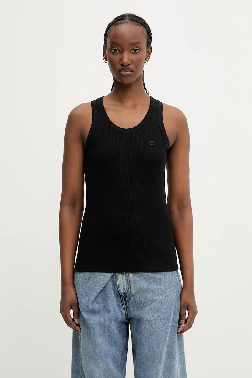 Linne Coperni Coperni Rib Logo Tank Top Svart | COPJS12F5033