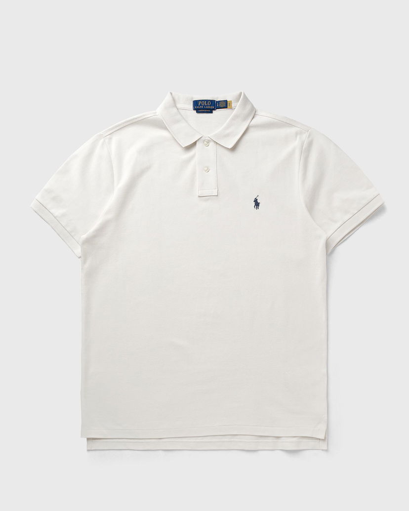 Polotröja Polo by Ralph Lauren Short Sleeve Knit Polo Shirt Slim Fit Vit | 710680784438