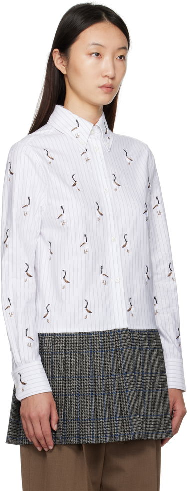 Klä Thom Browne Thom Browne Goose Print Shirtdress Vit | FDSF35E-E1374, 1