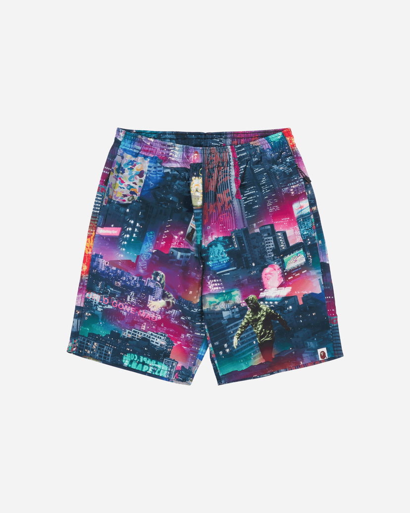 Shorts BAPE Neon Tokyo Track Shorts Flerfärgad | 1G30153023 BLACK