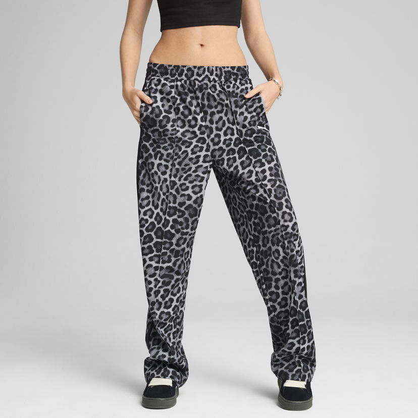 Träningsbyxor Puma T7 Leo Luxe All-Over Print Straight-Leg Pants Grå | 632343_01
