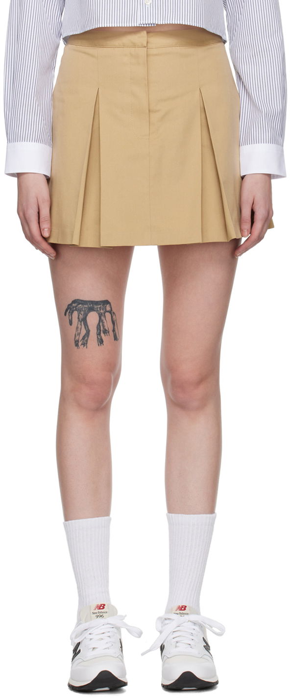 Kjol Sporty & Rich Serif Miniskirt Beige | SKAW237CR