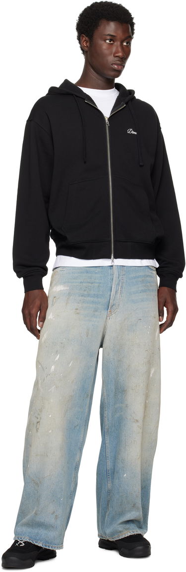 Sweatshirt Dime Cursive Small Logo Zip Hoodie Svart | DIMESU2549BLK, 3