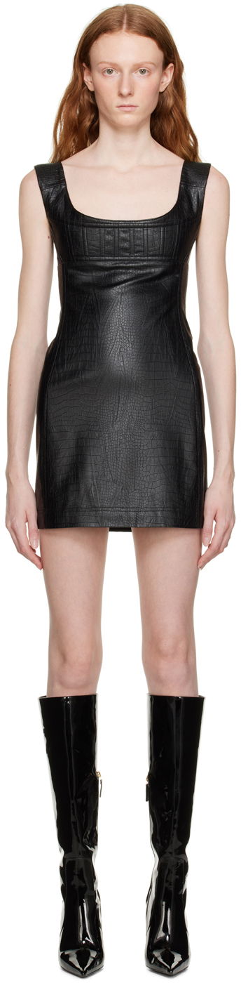 Klä Miaou Miaou Vivi Faux-Leather Minidress Svart | 5022PYPON