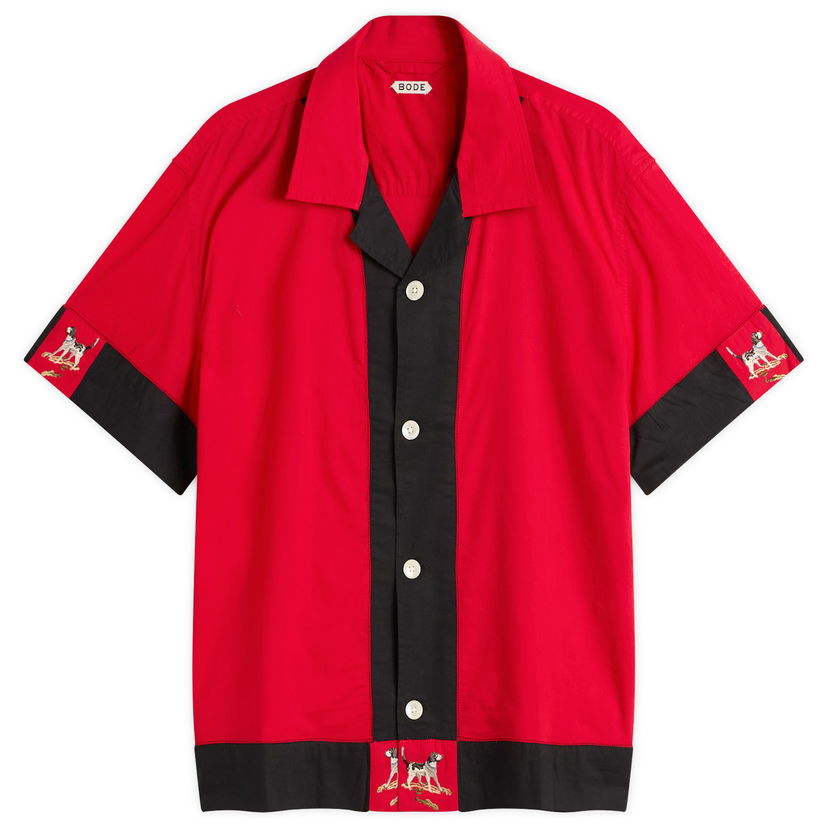 Skjorta Bode Pointer Embroidered Dog Short Sleeve Shirt Flerfärgad | MRF25SH038