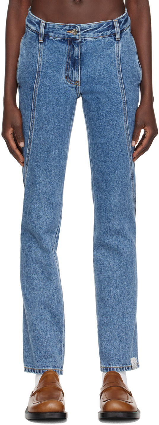 Jeans ADER ERROR Curved Seam Jeans Blå | BN01SSJE0108BL