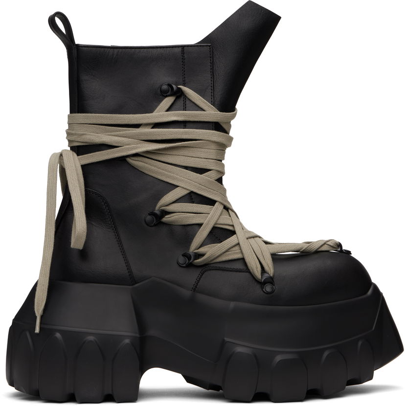 Sneakers och skor Rick Owens Rick Owens Hollywood Megalace Mega Tractor Boots Svart | RR01E5867 LCHW1