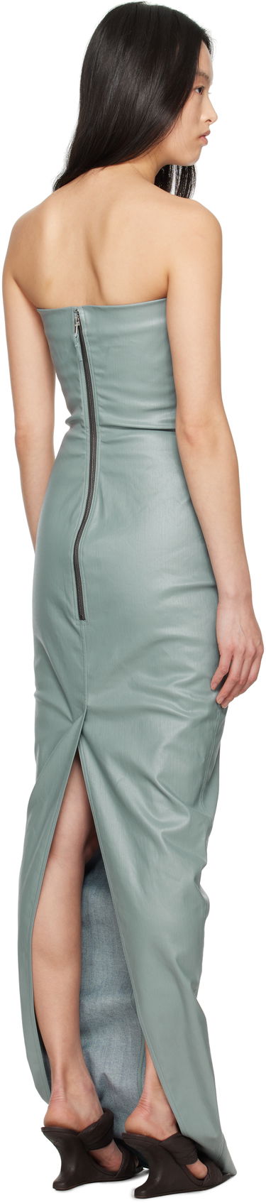 Klä Rick Owens Rick Owens Hollywood Bustier Denim Gown Grön | RP01E7524 SCT, 2