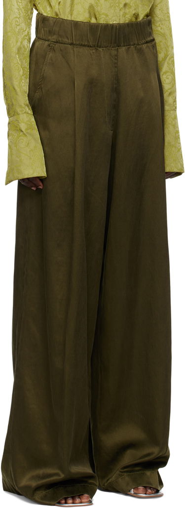 Byxor Dries Van Noten Dries Van Noten Elasticated Wide-Leg Trousers Grön | 251-010910-1426, 1