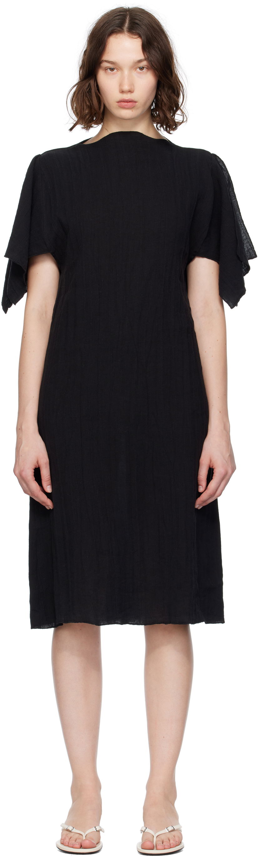 Klä Baserange Baserange Folio Midi Dress Svart | DRFO-LC-SU25