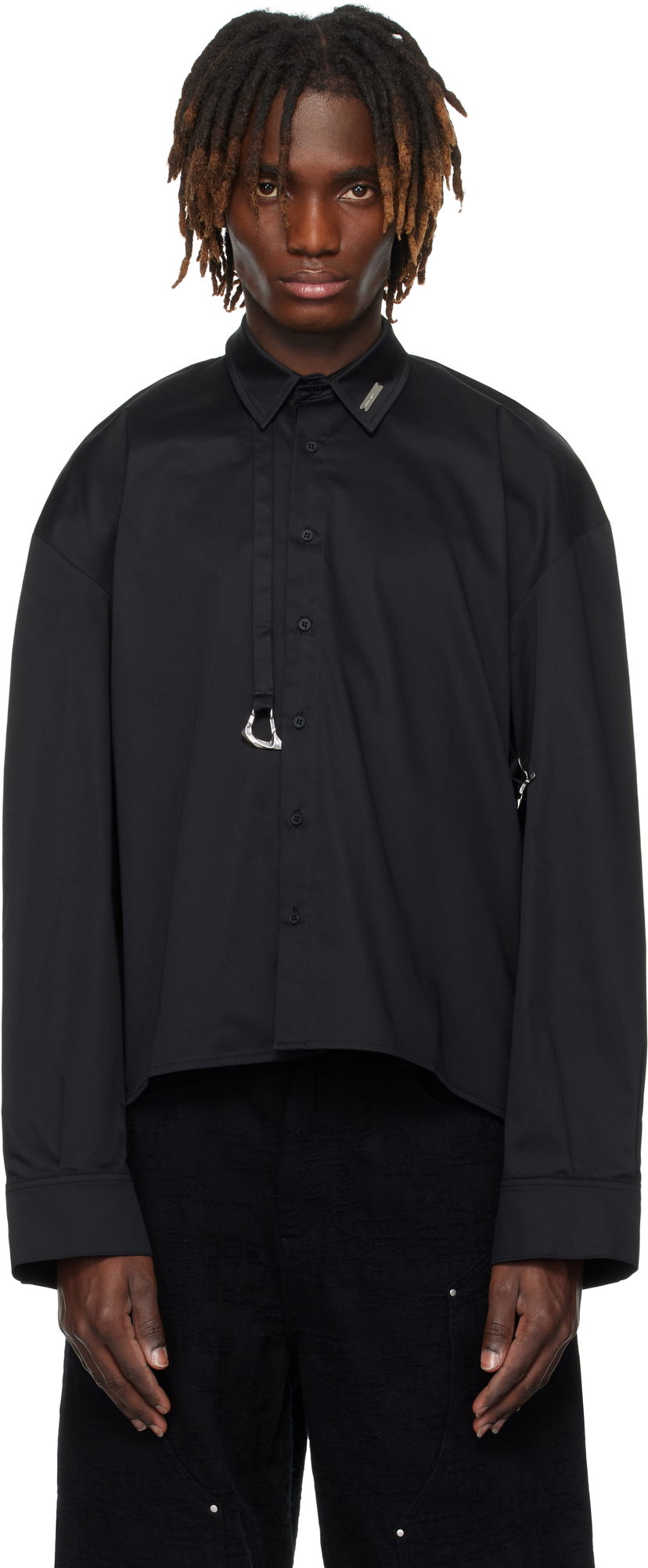 Skjorta HELIOT EMIL HELIOT EMIL Igneous Cropped Shirt Svart | PRESS25_M_05_060_BLK01