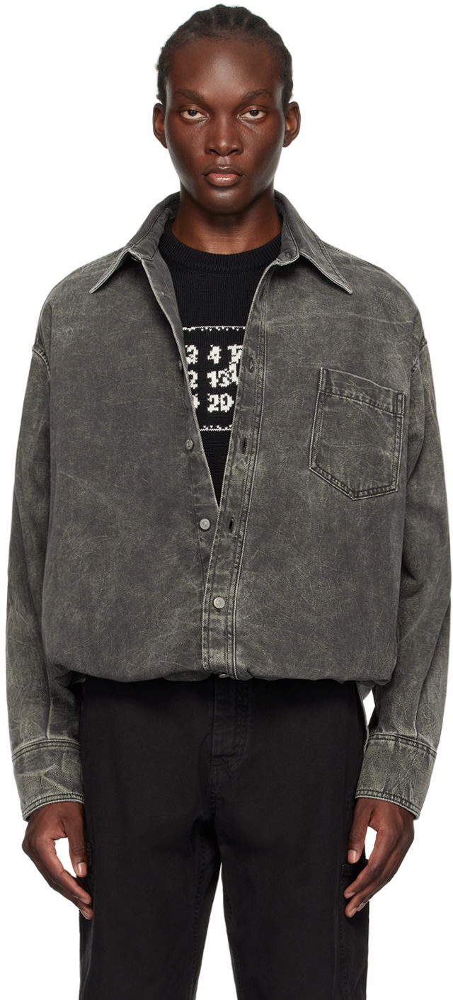 Skjorta Maison Margiela Oversized Denim Shirt Grå | SH0DT0015 M30011
