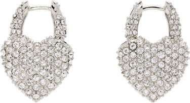 Örhängen Balenciaga Balenciaga Minnie Crystal Heart Hoop Earrings Metallisk | 811879 TZ63S, 0