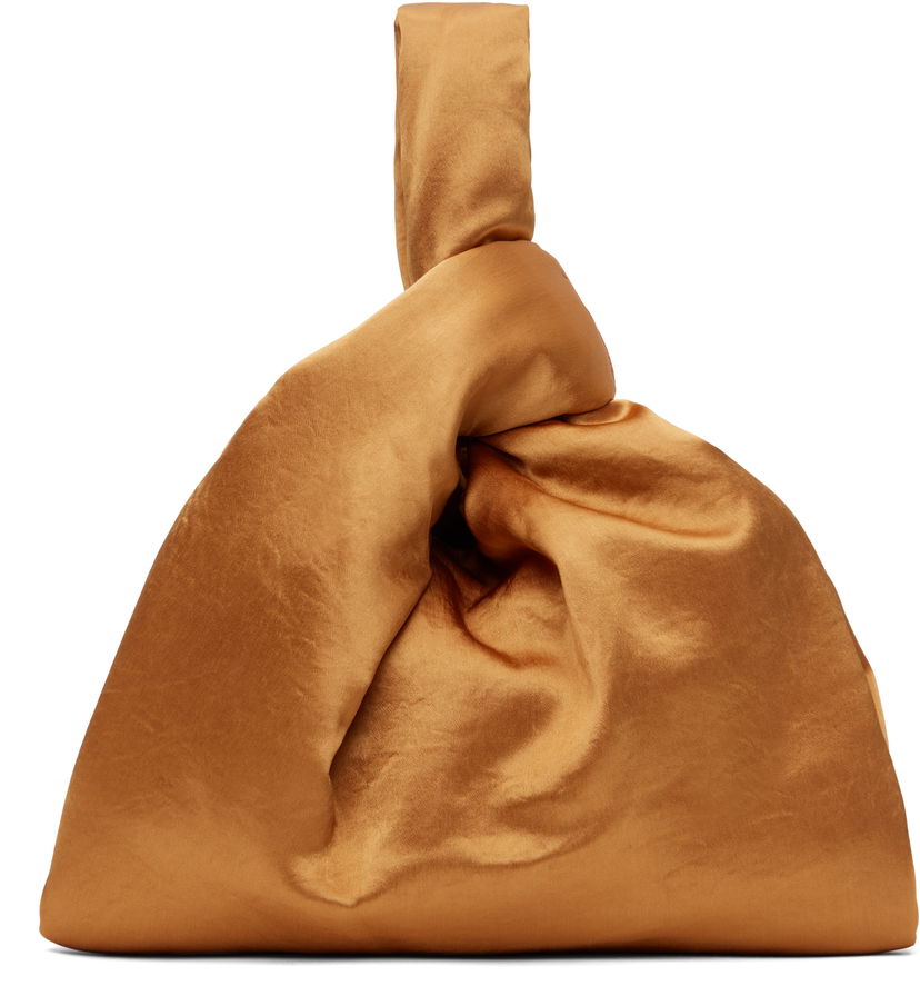 Handväska Nanushka Nanushka Jen Knotted Satin Pouch Brun | NW25RSBG02419