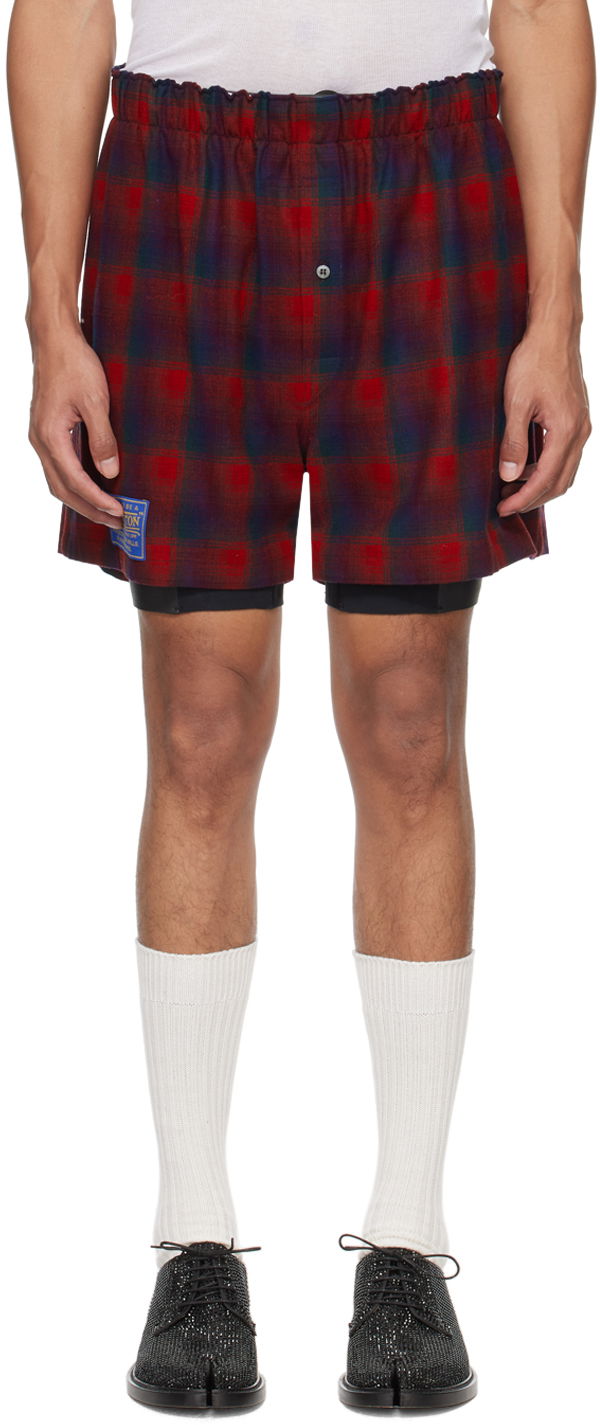 Shorts Maison Margiela Check Shorts Bourgogne | S50MU0071 S78037